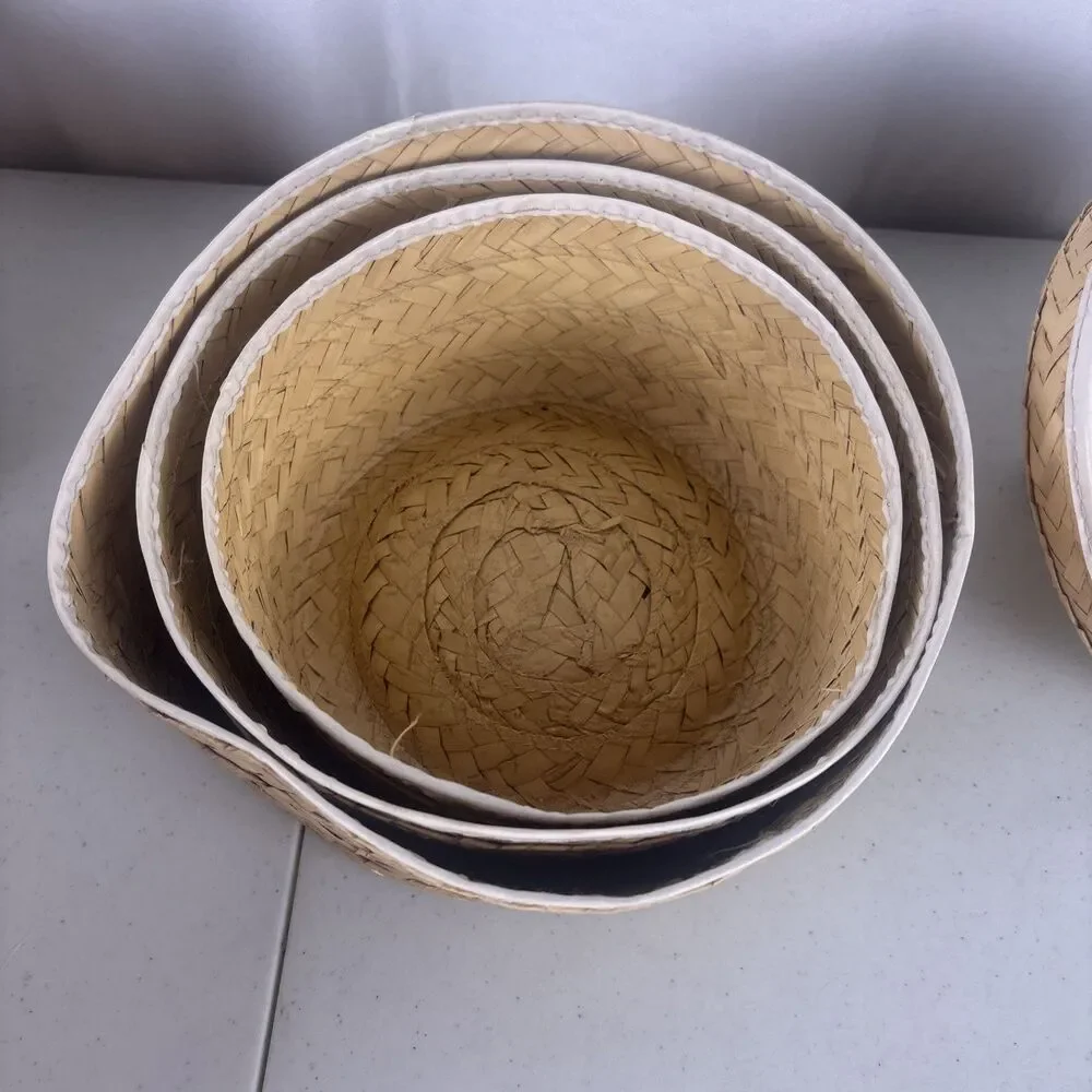 Sombrero Nesting Baskets set of 3 Hand Woven Storage